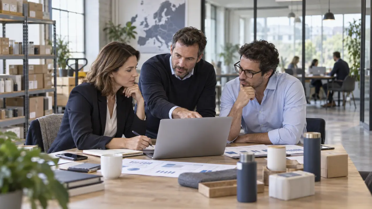 Équipe de direction réunie autour d'une table pour définir une stratégie de croissance B2B