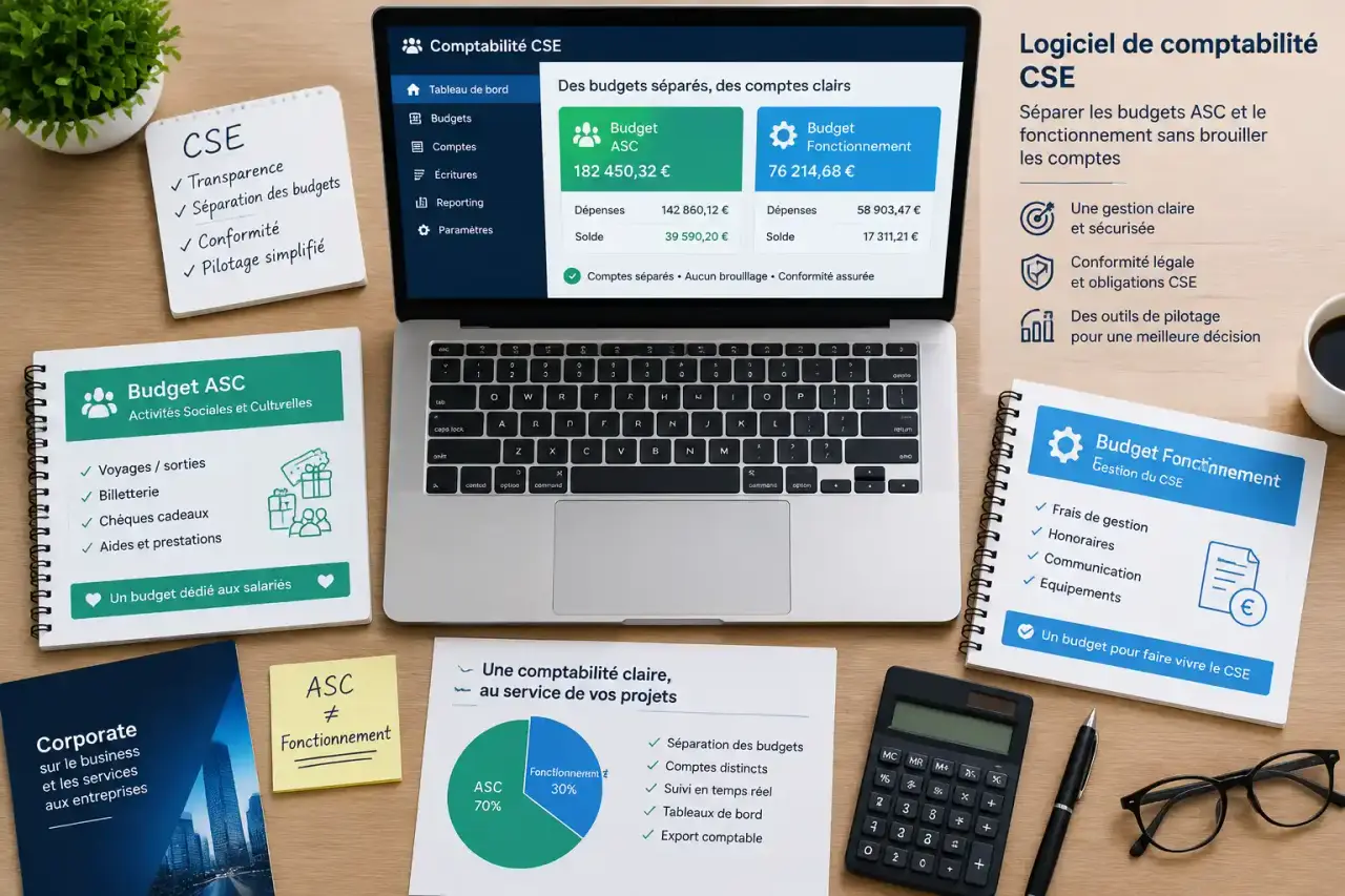 Logiciel de comptabilité CSE : séparer les budgets ASC et le fonctionnement sans brouiller les comptes