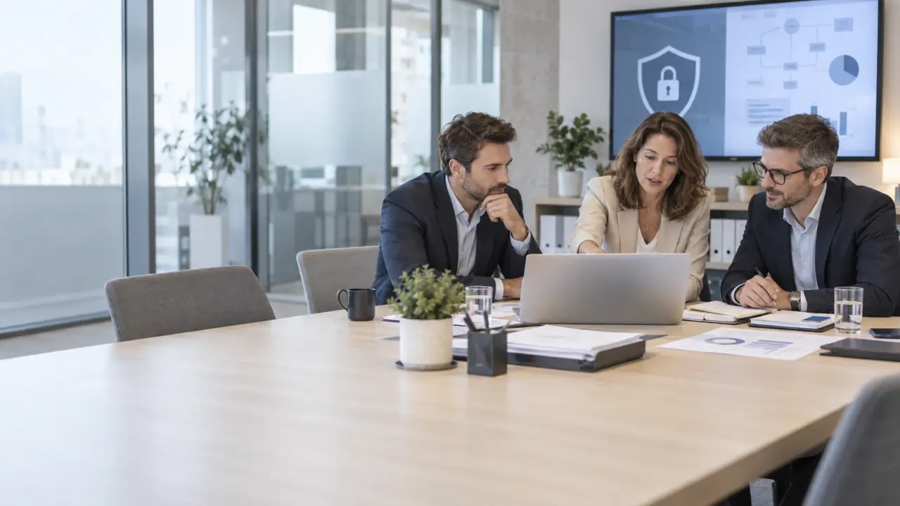 Équipe de direction travaillant sur la conformité RGPD en PME