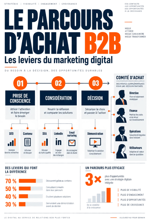 Parcours d’achat et leviers du b to b digital marketing